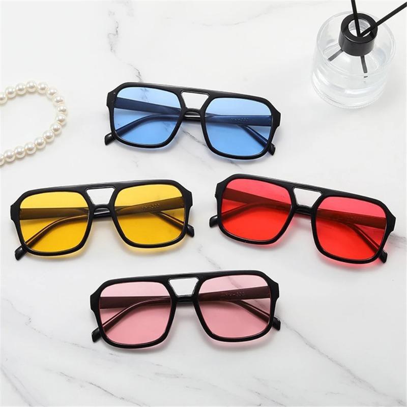 Big Frame Sun Glasses Ins Style Square Aviation Sunglasses for Women & Men UV400 Protection Black Shades Eyewear