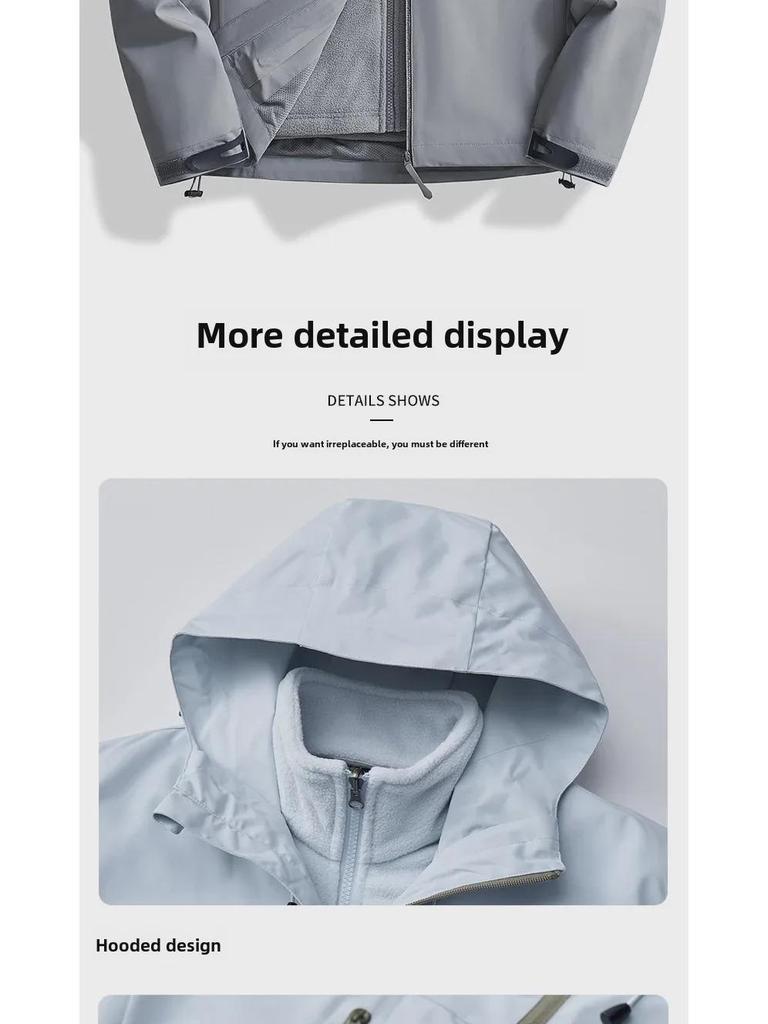 Куртка для альпинизма Bird Home Custom Logo 3-в-1 с ветрозащитой и вышитым логотипом и бархатной подкладкой для мужчин и женщин