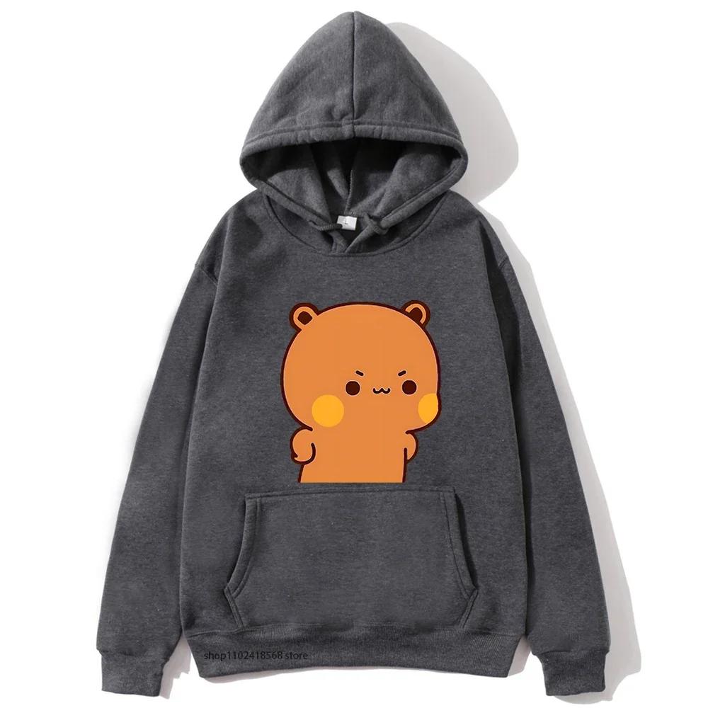Милый Бубу кричит на Дуду Толстовки для мужской толстовки Женская парная одежда Панда Медведь Повседневные Кавайные топы Флис