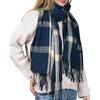 Winter Scarf for Women Shawl Cashmere Feel Tassel Plaid Large Oversized Scarves