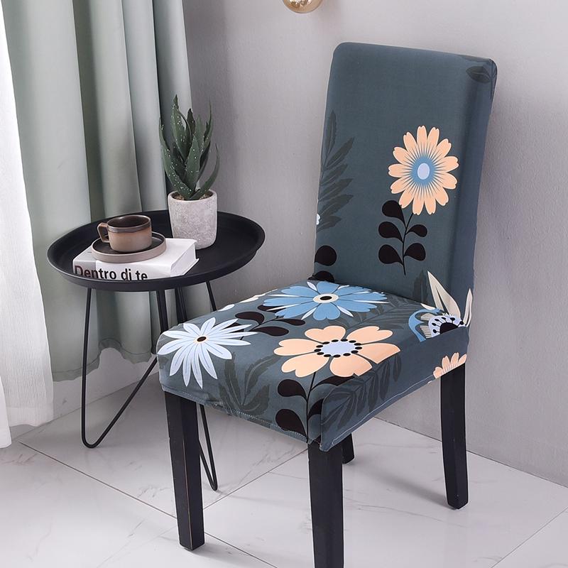 1 PC Seat Cover Chair Slipcover Floral Printing Elastic Chair Covers Stretch Spandex Generic