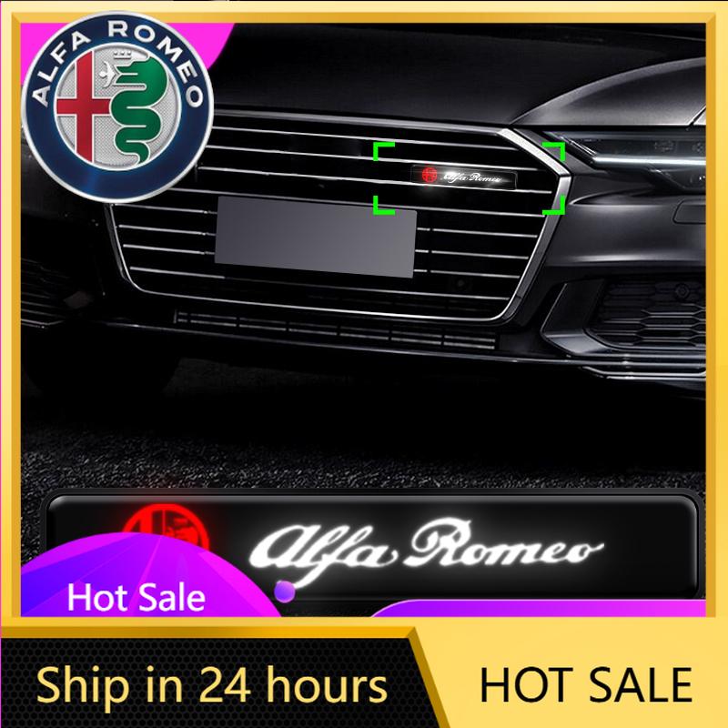Car Stickers For Alfa Romeo 1Pcs Car Front Hood Grille Emblem Badge Decorative LED Light For Alfa Romeo Giulia Stelvio MiTo Giul