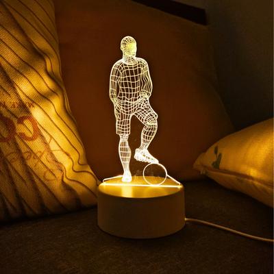 Монохромная 3D ночная лампа футболиста, подарок на день рождения и праздник, атмосферообразующая лампа для декора спальни