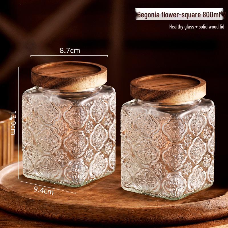 Стеклянная герметичная банка для хранения закусок, сухофруктов, чая, сахара и зерновых