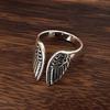Кольца из стерлингового серебра 925 пробы для женщин и мужчин, тонкие ювелирные изделия, регулируемые по пальцу, открытое кольцо в форме крыла, для вечеринки, подарок на день рождения