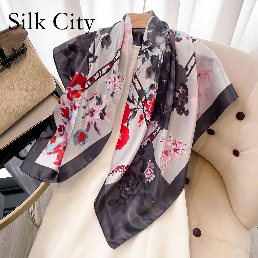 High-quality Luxurious Silk Scarves Headband Scarfs Neck Scarf For Women Chain Silk Scarf Women's Decorative Shawl