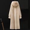 Autumn and Winter New Imitation Mink Fleece Fur Coat Loose Hooded Knee Medium and Long Large Size Coat Women