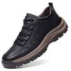 Hiking Shoes Leather Surface Breathable Men's Shoes Soft Sole Casual Shoes Outdoor Sports Thick Sole Large Size Men's Shoes