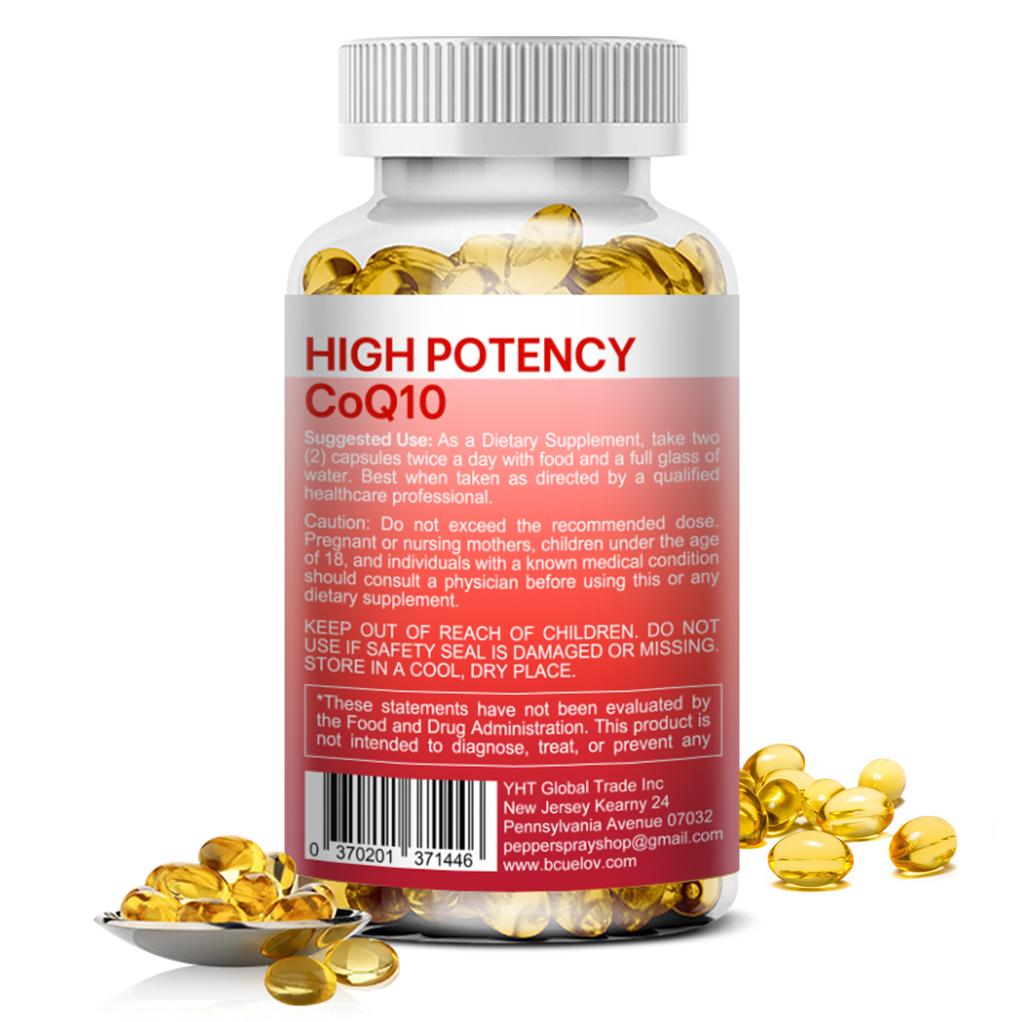 Bcuelov CoQ10 200mg Capsules, con Black Pepper Extract - 120 Count