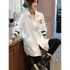 White Long-sleeved Shirt Women Loose Plus Size Top Spring and Autumn New Women Turn-down Collar Long Sleeve All-match Tops