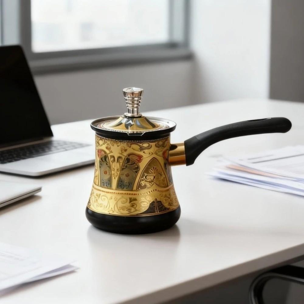 Stainless Steel Turkish Coffee Pot Long Handle Milk Tea Pot Chocolate Melting Pot  Porridge