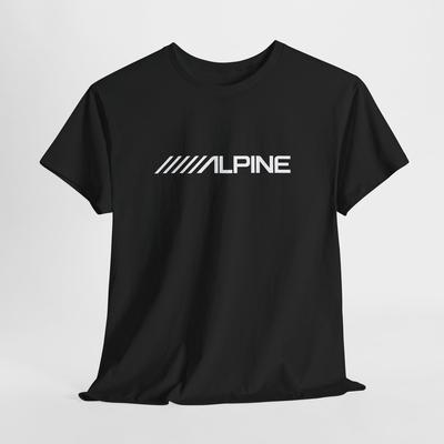 Черная футболка Alpine – Унисекс футболка с гоночным автомобилем для мужчин или женщин