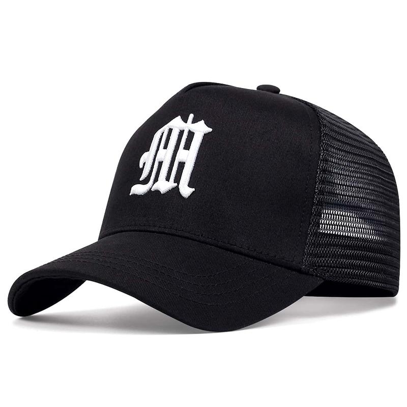 Fashion Gothic Letter M Embroidery Baseball Hat Men and Women Cotton Hats Outdoor Sun Protection Cap Breathable Mesh Caps