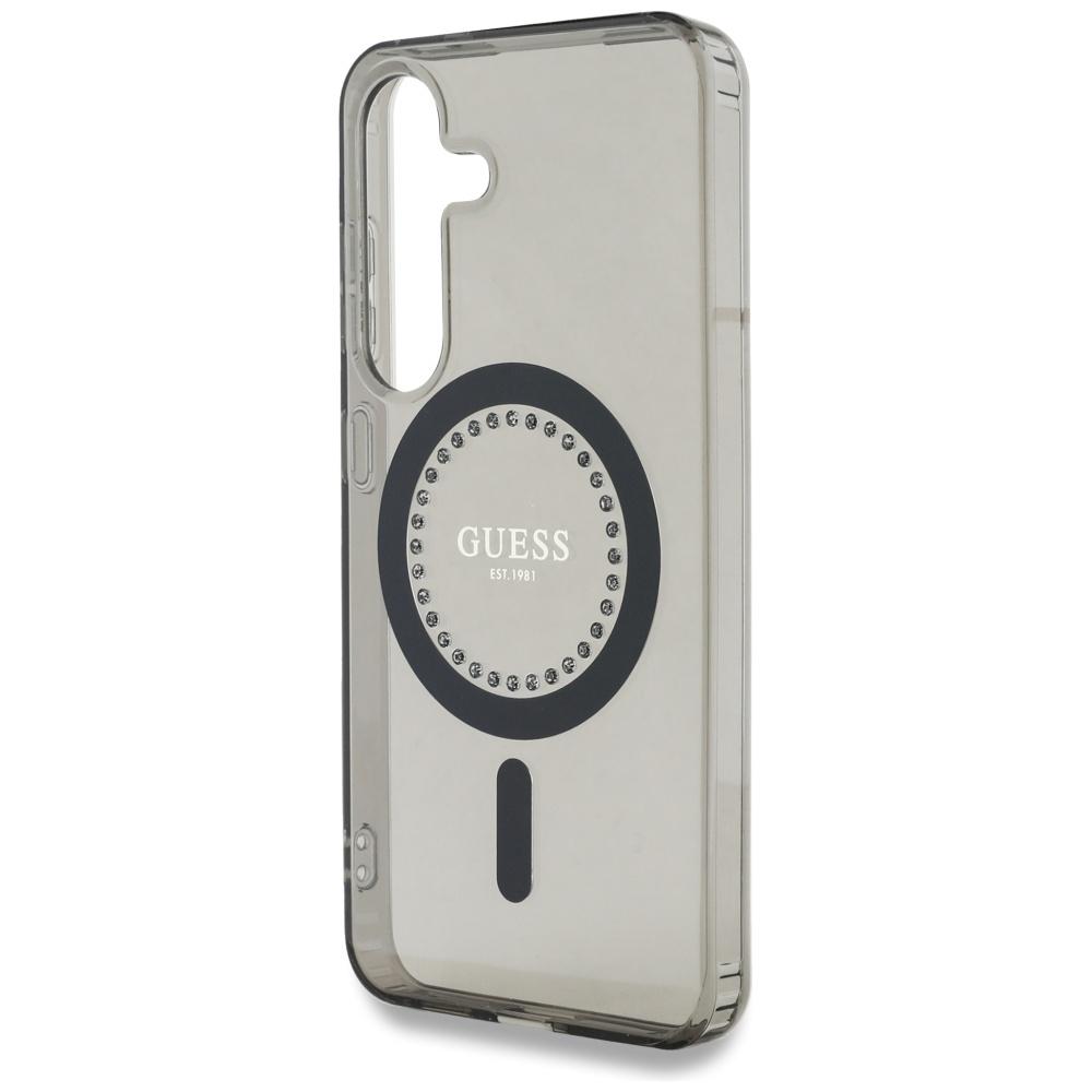 Etui do Samsung Galaxy S25 Guess Rhinestones MagSafe czarne