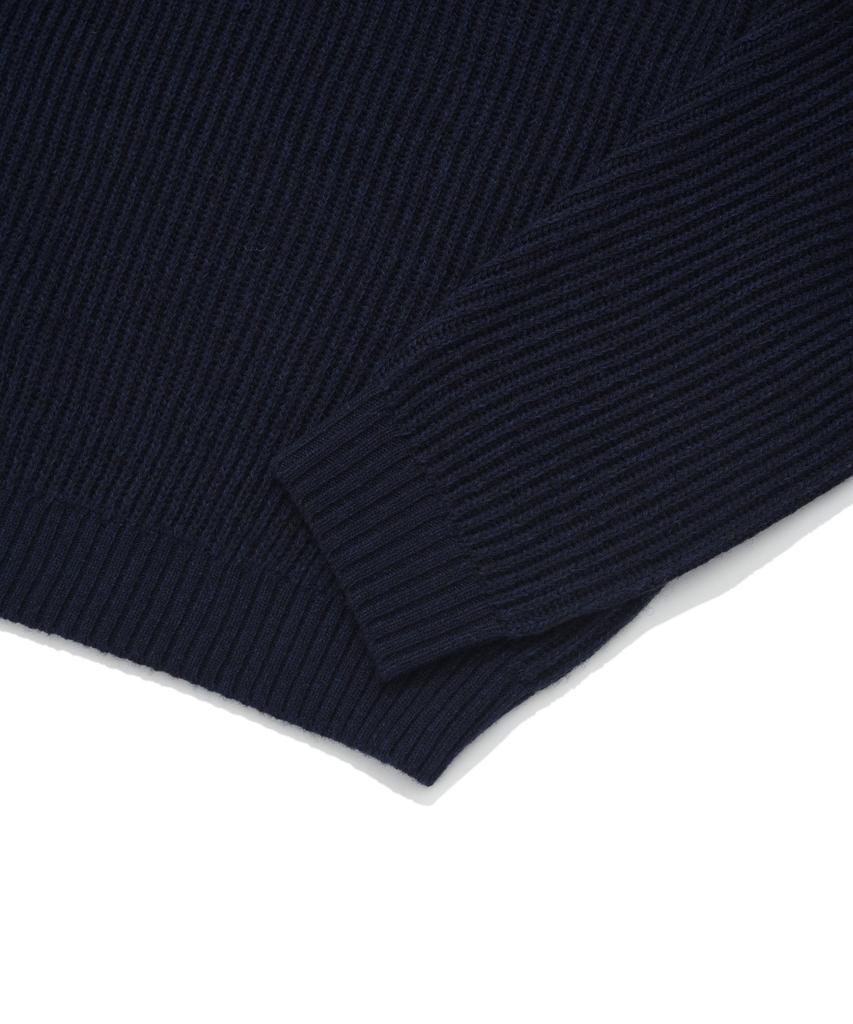 COVERNAT Authentic Wappen Half Zip Knit Dark Navy