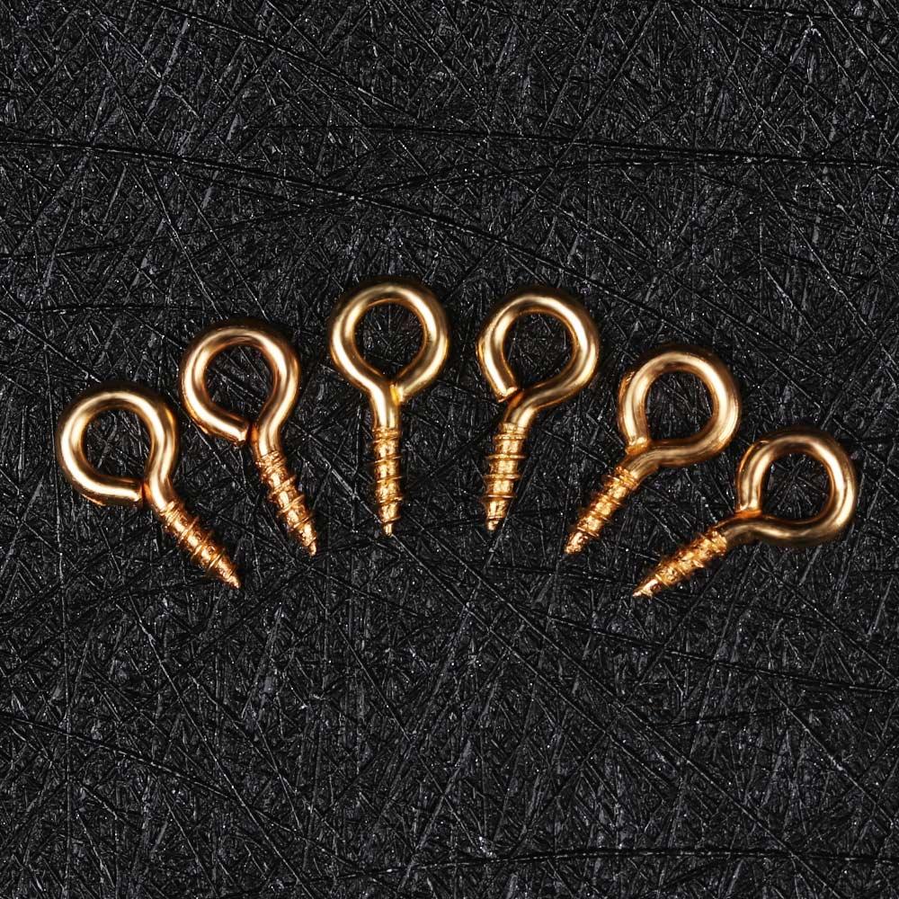 100pcs/pack Keychain Jewelry Handmade Screw Nail Threaded Peg DIY Sheep Eyes Nail