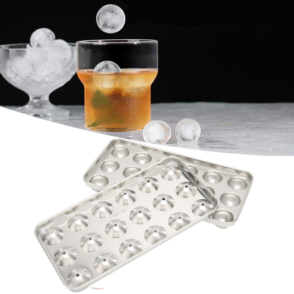 2 Piece 304 Stainless Steel Stainless Steel Ice Tray With Lid Ice Cube Tray Ice Cube Mold Bar