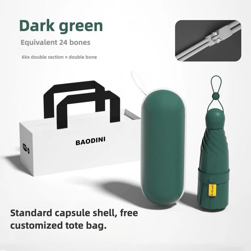 Mini Women Umbrella Small Pocket Five Folding Sunshade Umbrellas Sunscreen UV Protection Capsule Umbrella Sunny and Rainy
