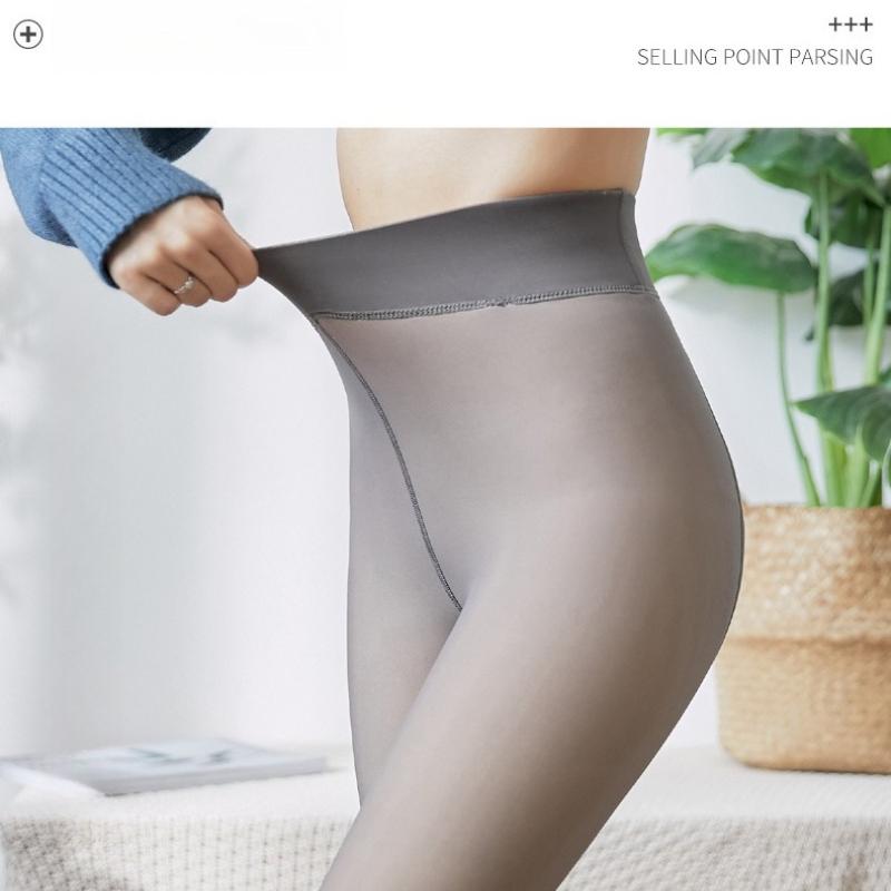 New Winter Warm Tights Pantyhose Women Fleece Socks High Waist Thermal Stocking Insulated Pants Fake Translucent Leggings Tights