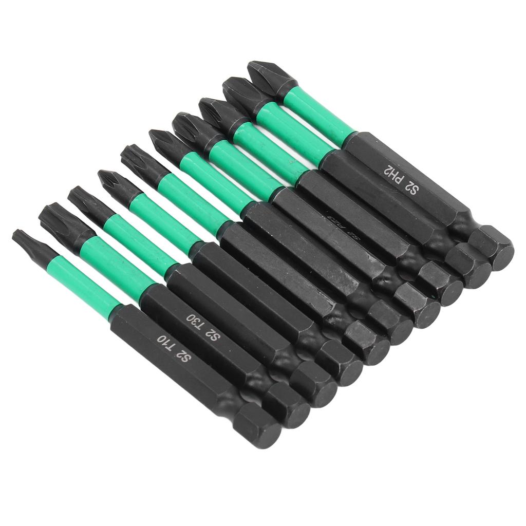 Набор магнитных бит для отвертки 10 шт. Крестообразные Звездообразные Нескользящие Высокая Твердость Мощное Сверление Ударная Дрель