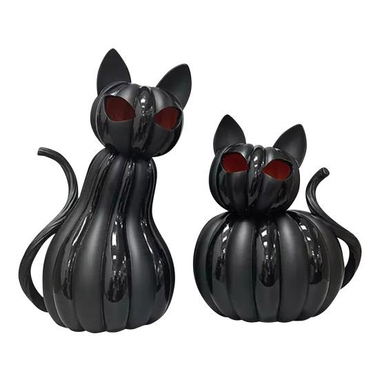 Фигурка черного кота Хэллоуин настольное украшение смола статуэтка кота