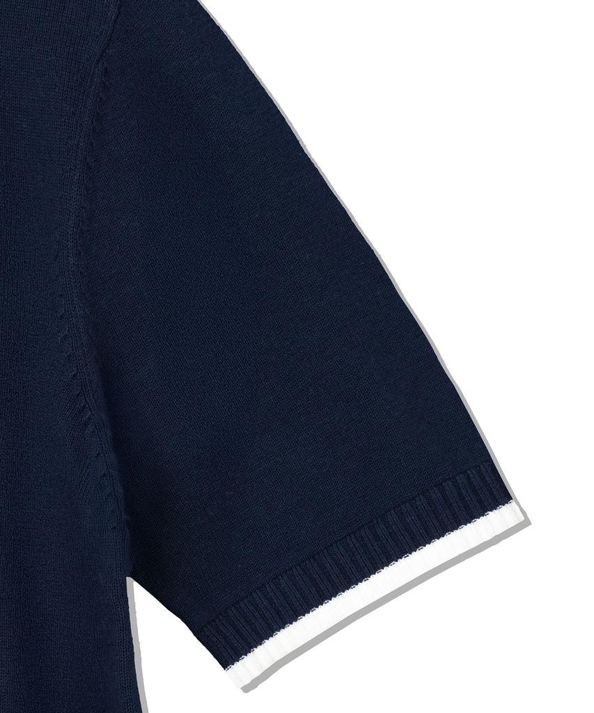 WACKY WILLY Women'S Typographic Logo Color Block Short Sleeve Knit Navy