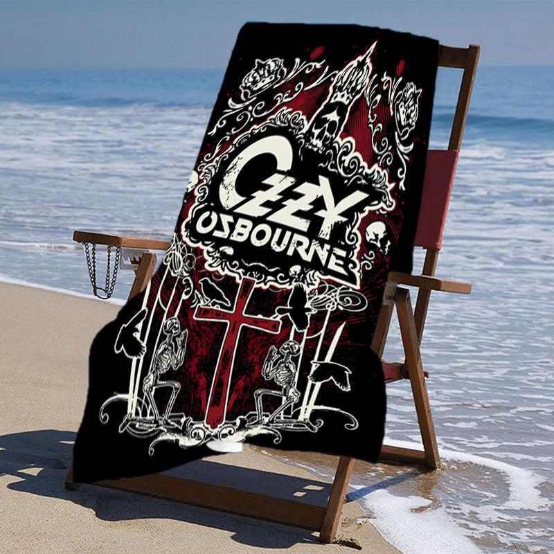 proof beach towel with a Ozzy Madman pattern - soft,absorbent,quick-drying,machine washable - perfect for swimming,camping,bathing