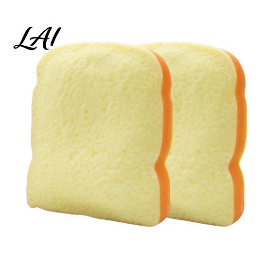 Sliced Bread Fidget Toys 1/2Pcs Simulated Toast Stress Relief Toy Squeeze Sensory Toy Soft Stretchy Fake Food for Kids Teens Adults Desk Reliever
