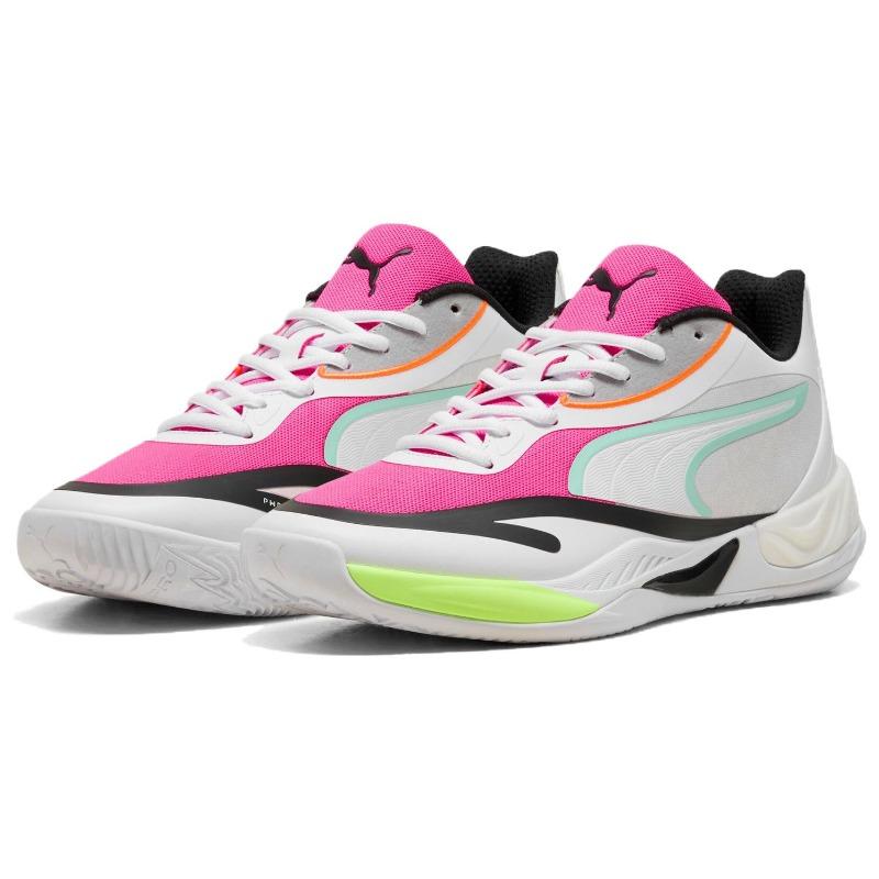 PUMA All-Pro Nitro Unisex Low Top Basketball Shoes Pink White Blue 312374-02