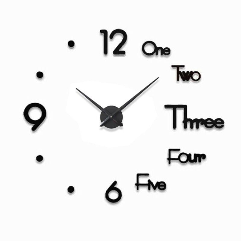 Acrylic Wall Sticker Clock with Luminous Function, Silent Living Room Wall Clock