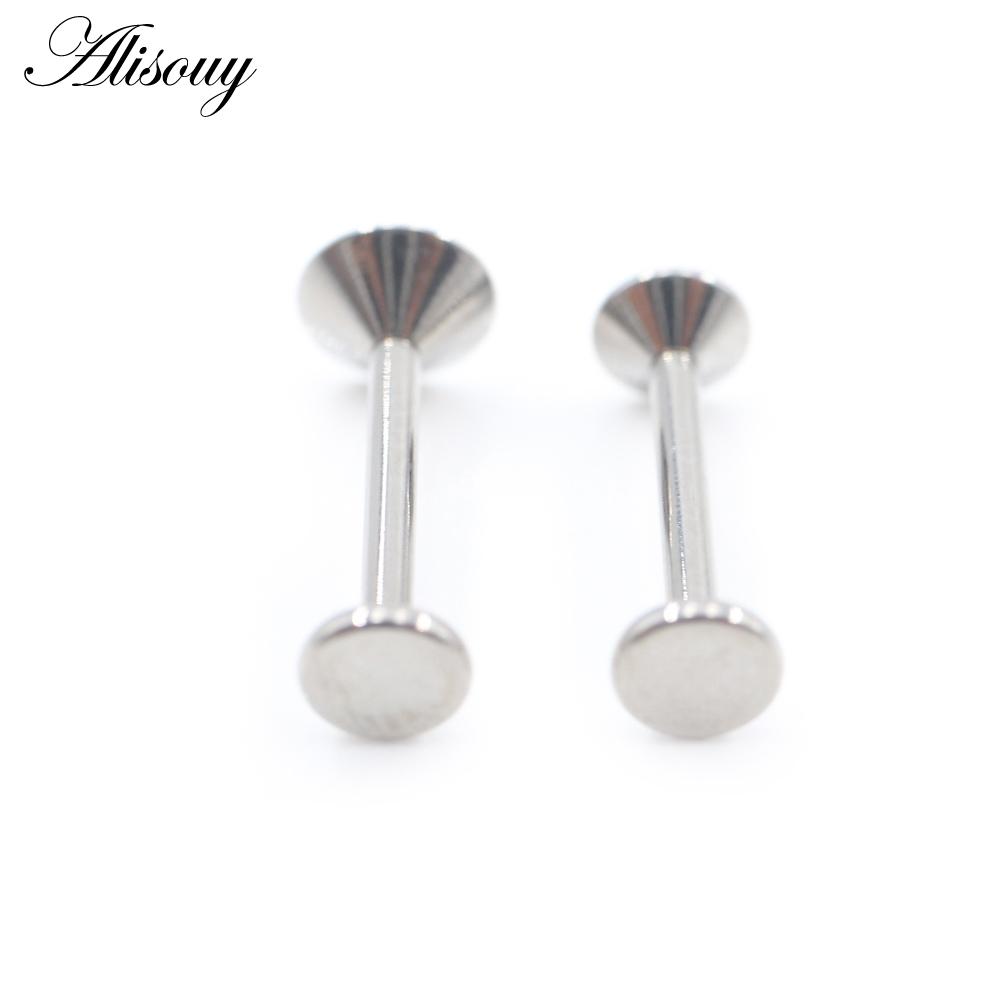 Alisouy 1PC G23 Titanium Funnel Screw Thread Ear Tragus Helix Bar Labret Lip Ring Cartilage Stud Earring Piercing Body Jewelry