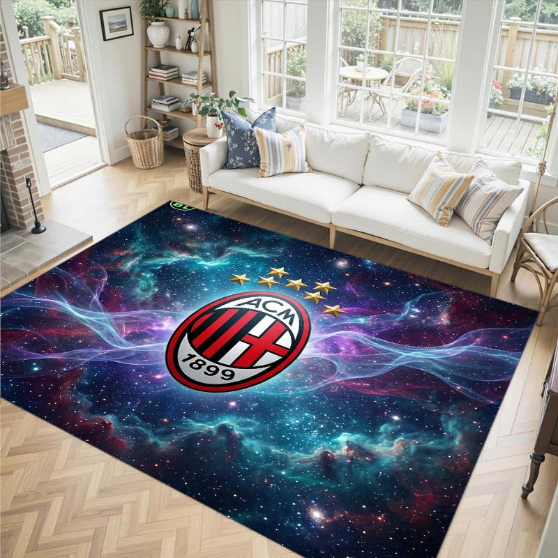 Дизайн AC Milan Кристальный Велюровый Ковер Уютный Не?Нескользящий ковер с принтом для спальни, гостиной, прихожей