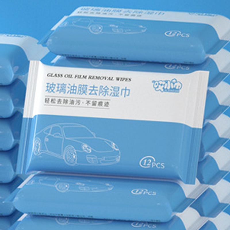 Салфетки для чистки автомобильных стекол Салфетки для очистки масляной пленки Салфетки для чистки стекол Пятновыводитель Салфетки для удаления пленки со стекол 12 шт. Чистящие салфетки