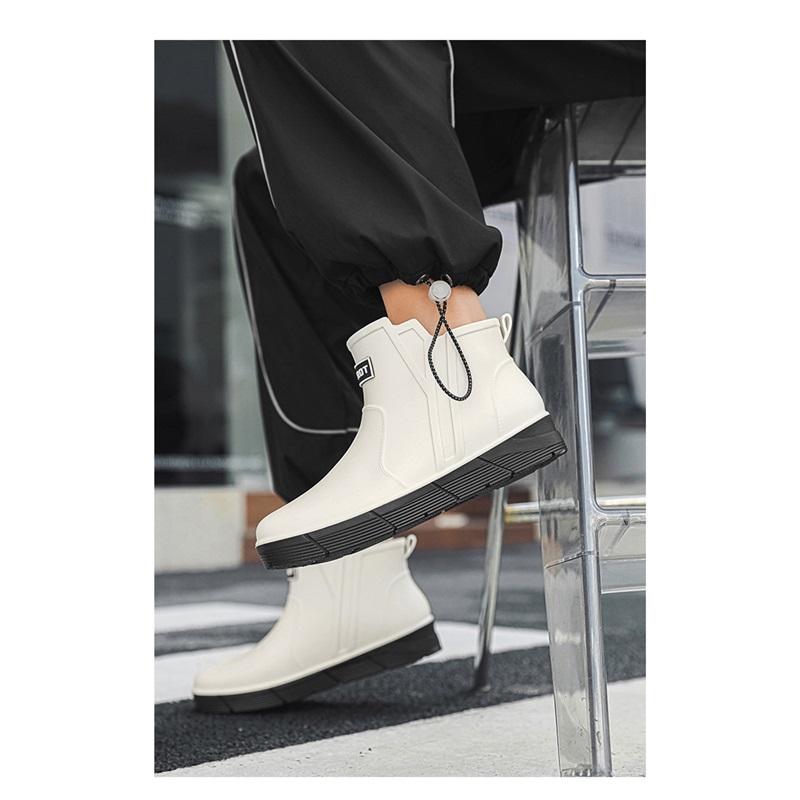 Мужская уличная мода Низкие Нескользящие Водонепроницаемые Ботинки Резиновые сапоги