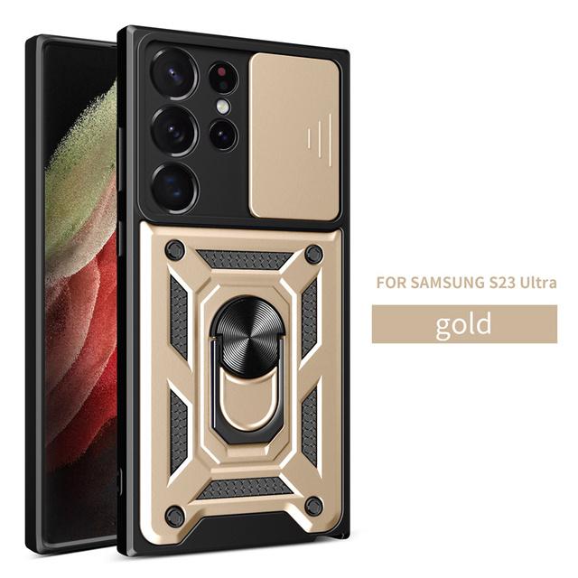 Чехол для Samsung Galaxy S23 Ultra, автомобильный магнитный держатель с кольцом, защитный чехол для телефона Samsung S 23 S23 Plus, защитный чехол для камеры