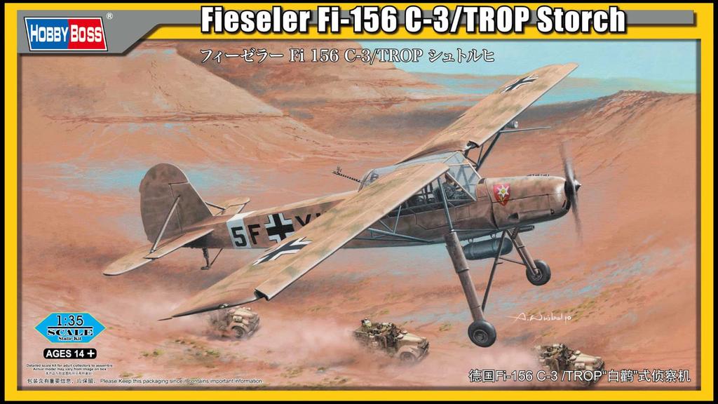 Hobby Boss Aircraft Series Germany Fieseler Fi156 Storch Plastic Model 80181 1/35 C-3/TROP