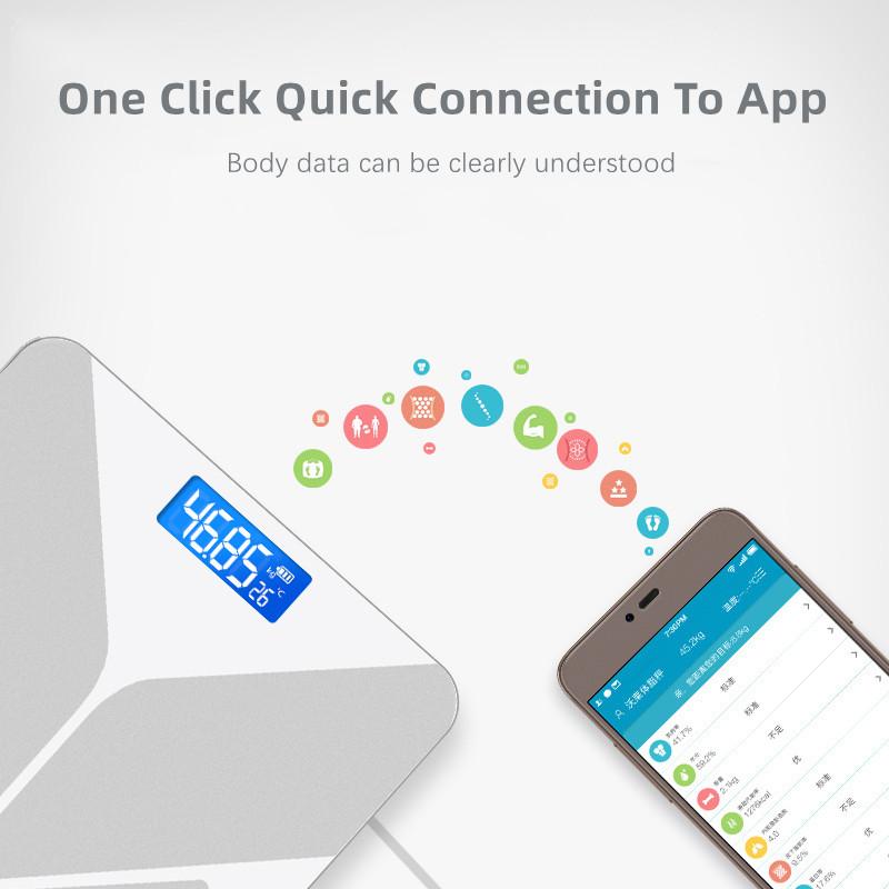 Весы для ванной комнаты, умные светодиодные цифровые весы для веса тела, электронный Bluetooth-совместимый анализатор состава жира Bmi, весы
