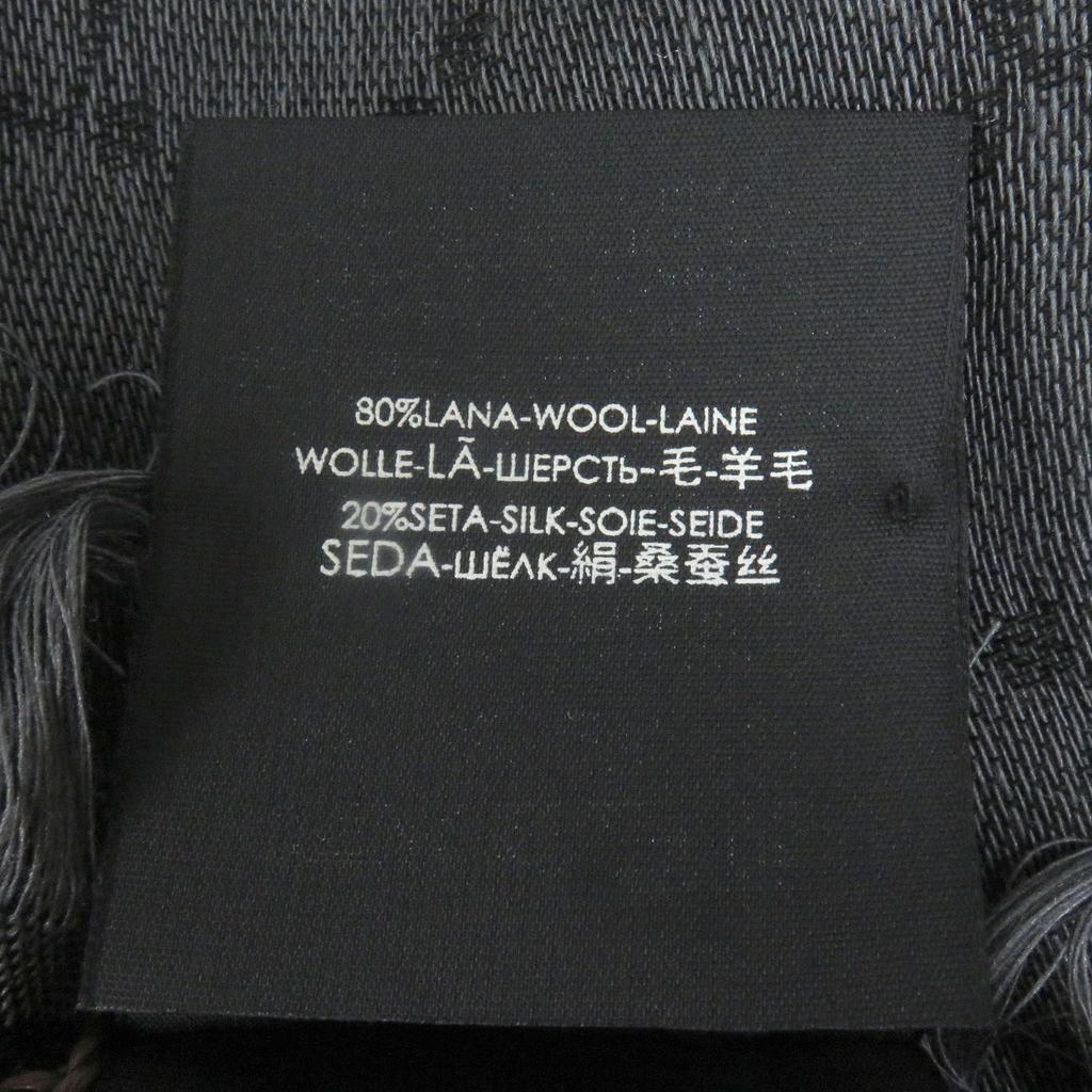 Превосходный мужской серый шерстяной шарф GUCCI Stall с ромбовидным узором и бахромой 544615 Б/у