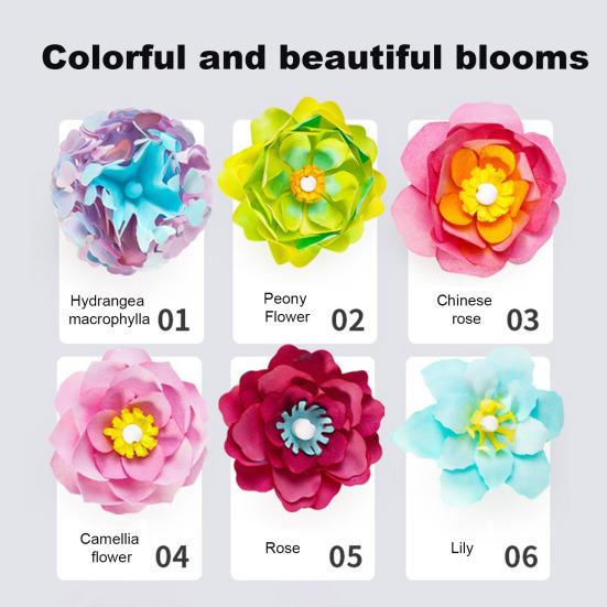 Magic Petal Flower Kit DIY Paper Flower Bouquet Kit 3D Dyed Blossoms with Colorful Petals Educational Floral Art Craft for Kids