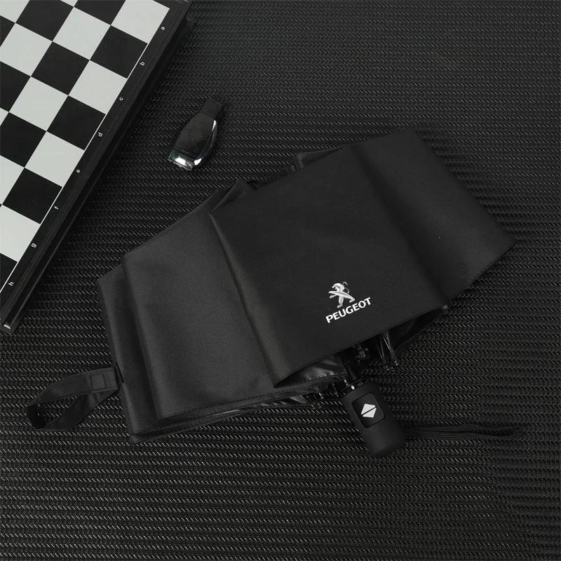 For Peugeot Car Logo Car Styling Business Umbrella Windproof Automatic Threefolding Umbrella For Peugeot 406 407 408 508 2008 50