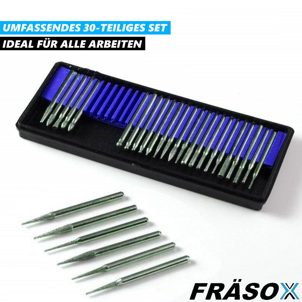 FRÄSOX Diamond Milling Cutter Set Grinder Engraver Diamond File Drill Set for Dremel