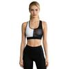 Athletic Crop Tank Top with Removable Pads Color-blocked U Neck Sleeveless Mesh Patchwork Elastic Hem for Women Workout Yoga