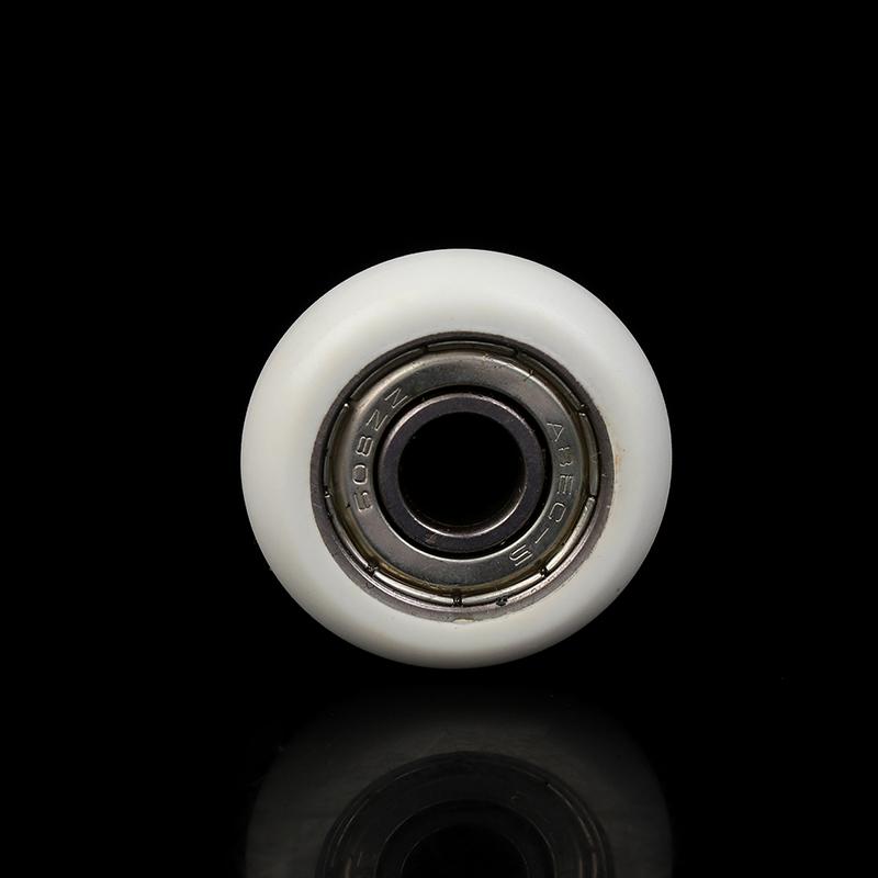 1Pc 608 Zz 8*30*8.5Mm Pom Nylon Round Type Roller Wheel Pom Wrapped 608Zz Bearing Pulley Plastic Wheel