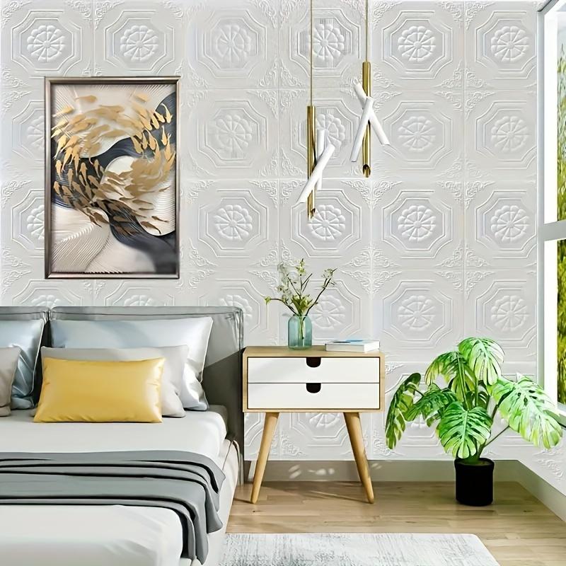 3D белые настенные панели в европейском стиле 10/20 шт. самоклеящиеся наклейки для предотвращения столкновений толщиной 0,2 дюйма современный дизайн стены дома обновление144