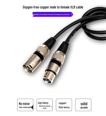 Черный микрофонный кабель XLR Canon папа-мама с бескислородной медью, большой трехжильный, балансный для сценического аудио