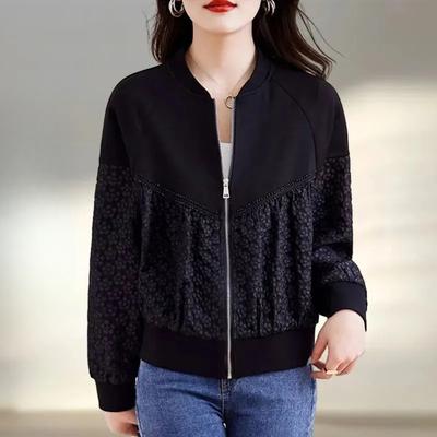 Женская одежда Куртка Стойка воротник Застежка-молния Пальто Модная короткая куртка Женское пальто Повседневная куртка Кардиган Верхняя одежда Черные пальто