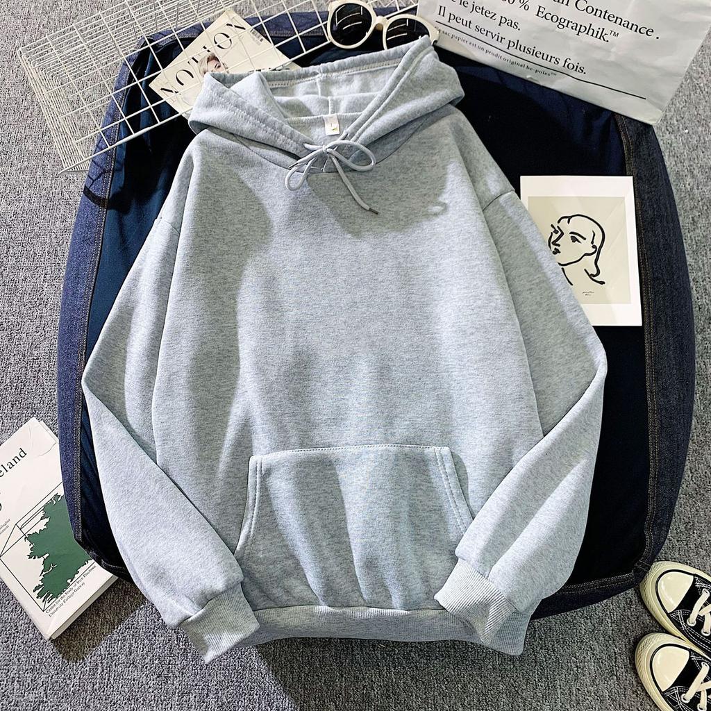 Women's Fashion Casual Solid Color Hooded Sweatshirt Loose Sports Tops Pullover