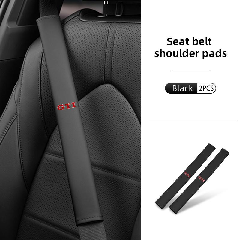 For Volkswagen VW Soft Leather Long Seat Belt Shoulder Pad Universal Comfort Fit Jetta Golf4 5 6 Beetle CC B5 B6 B7 EOS GTI MK2 zk8
