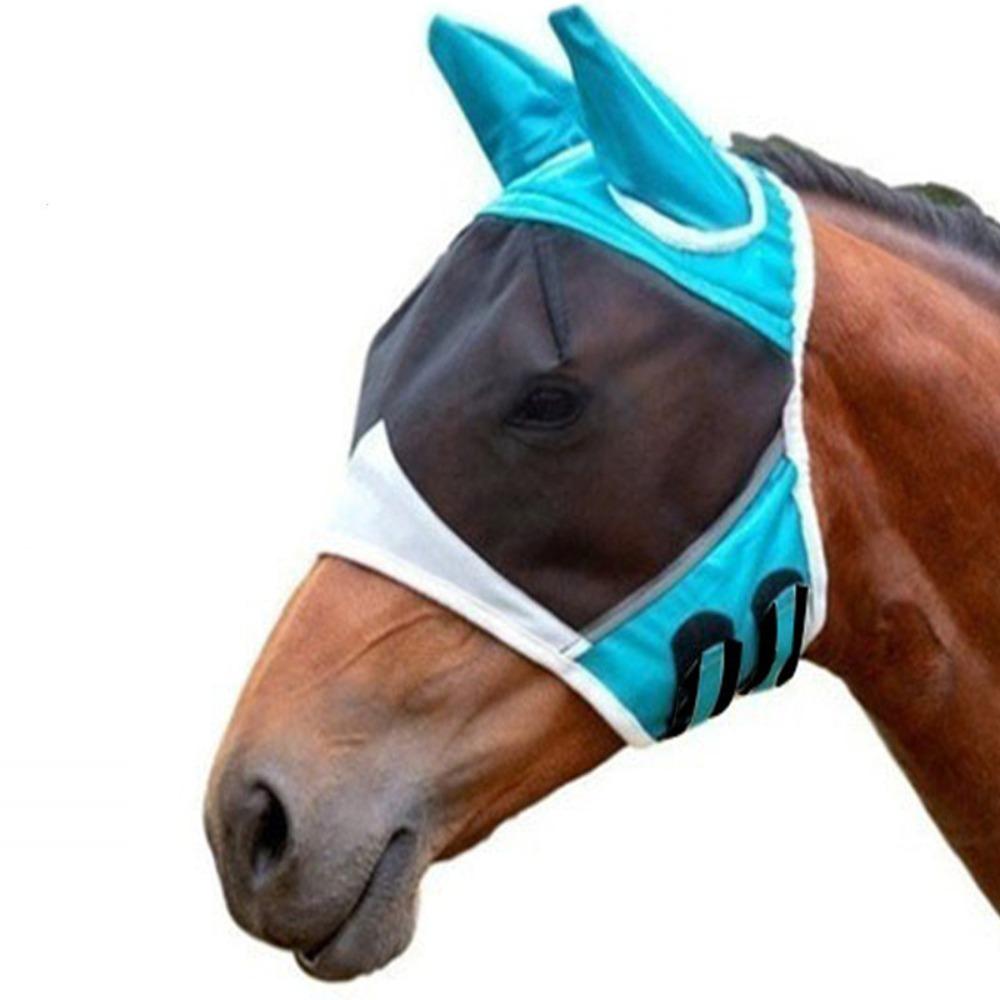 Adjustable Horse Fly Mask Professional Anti-Flyworms Mask Equestrian Horse Face Cover  Riding Gear