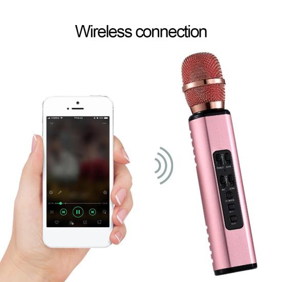 K6 Ручной беспроводной конденсаторный микрофон с Bluetooth-совместимостью для караоке и речи, динамик